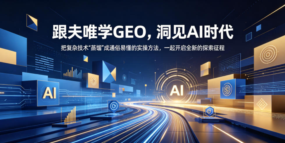 跟夫唯学GEO，洞见AI时代，把复杂技术“蒸馏”成通俗易懂的实操方法，一起开启全新的探索征程-玩备项目资源网